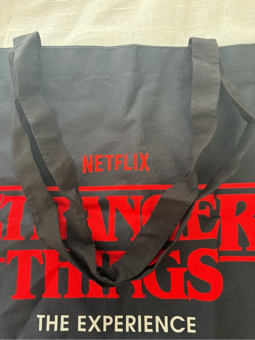 Netflix Stranger Things The Experience Official Black Reusable Tote Bag Shopper